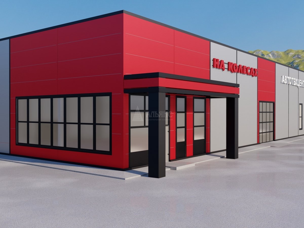 3D визуализация Проект СТО из сэндвич-панелей - фото 6