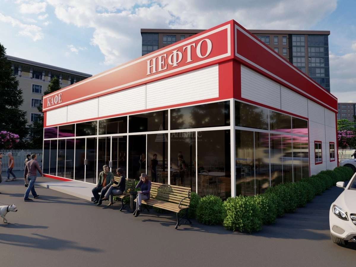 3D визуализация Кафе из сэндвич-панелей - фото 2