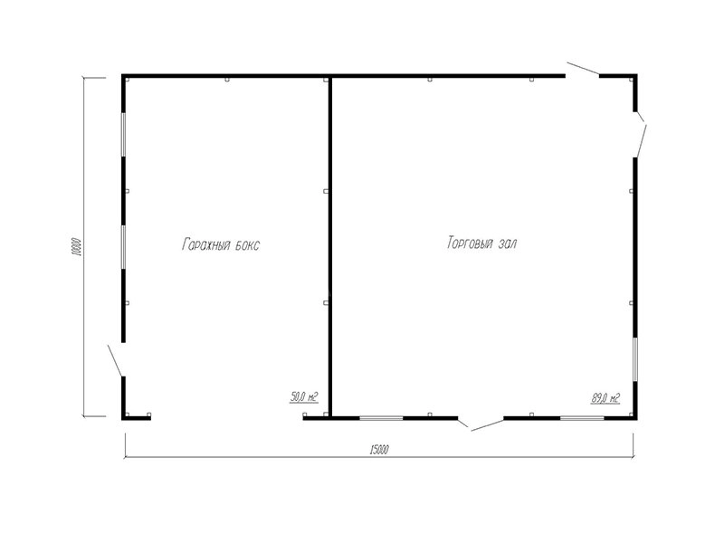 Планировка Магазин с гаражом из сэндвич-панелей -  фото 2