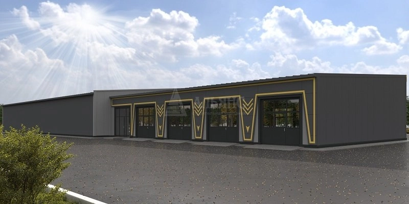 3D визуализация Здание СТО из сэндвич-панелей - фото 2