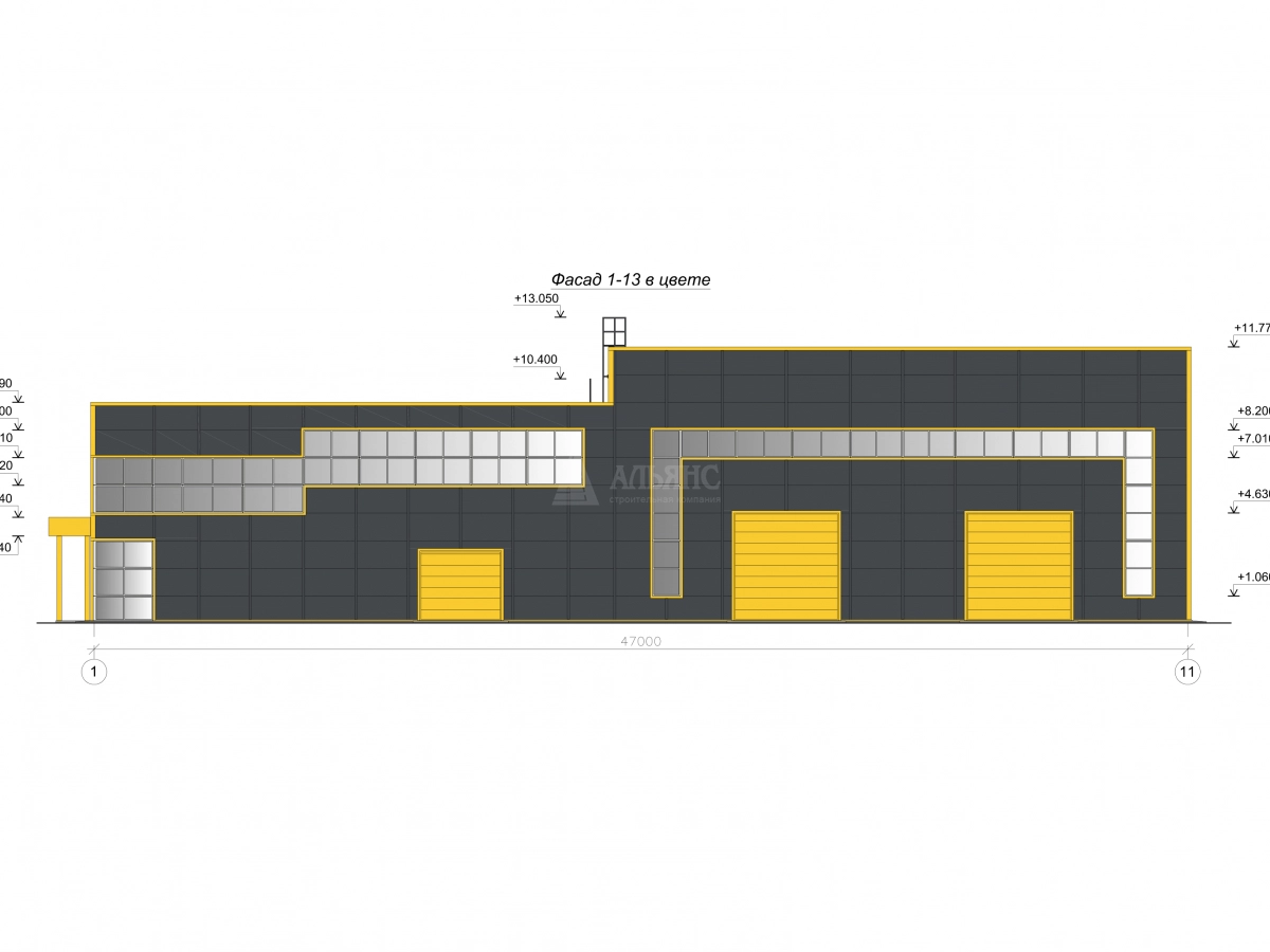 3D визуализация СТО с АБК из сэндвич-панелей - фото 3